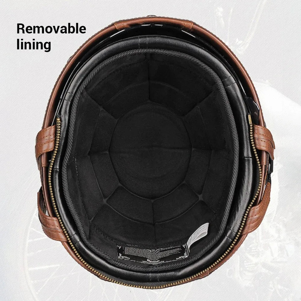 HEROBIKER Retro Halbhelm mit Visier – DOT/ECE