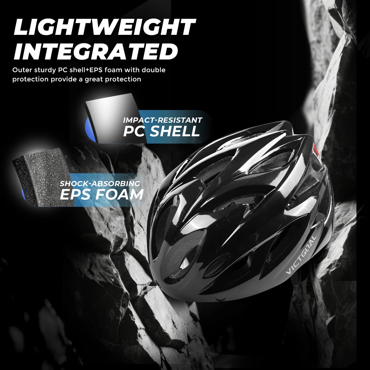VICTGOAL Fahrradhelm mit Brille & LED – MTB Helm