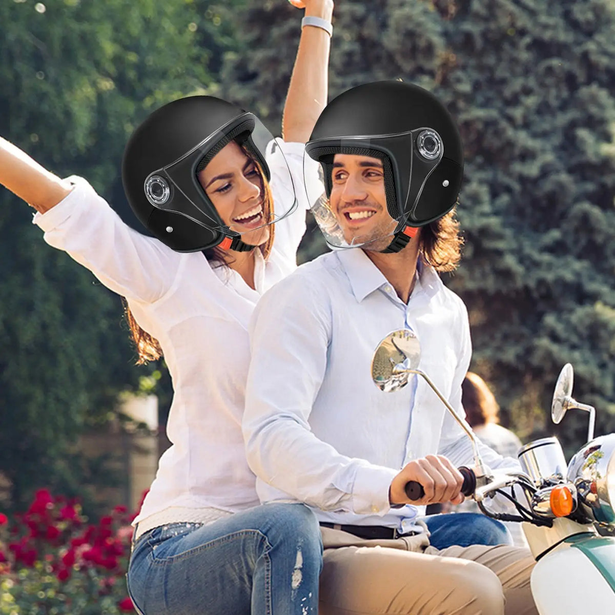 Leichter Motorradhelm – Halbhelm für E-Scooter & Motorrad, Unisex